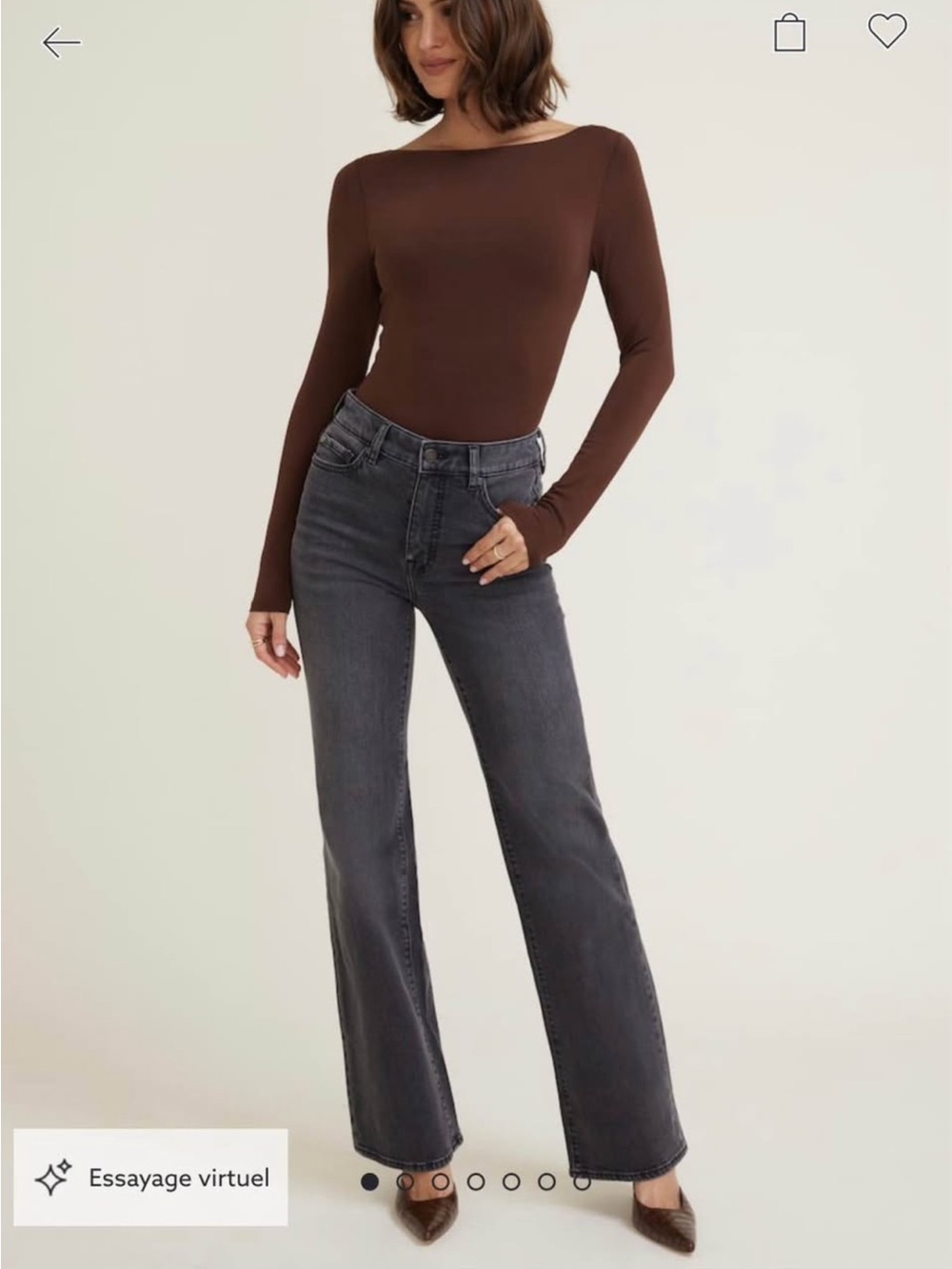 Dynamite Wide Leg Jeans in Charcoal Gray